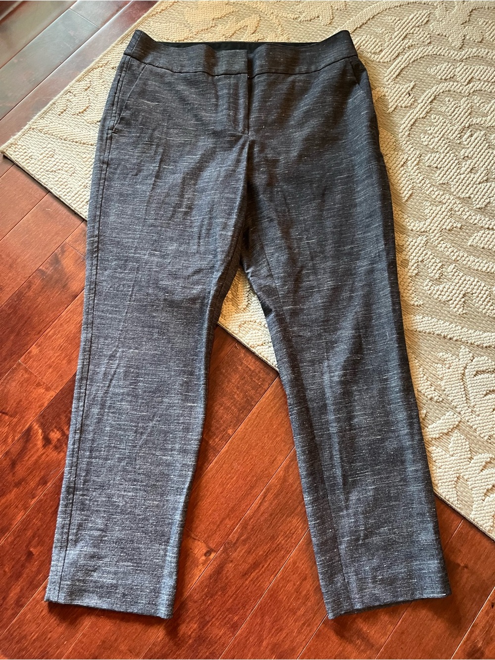 Loft Women’s Heathered Textured Charcoal Gray Career Dress Pants